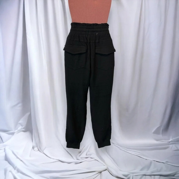 White birch cropped/petite paper bag waist joggers - Picture 6 of 11